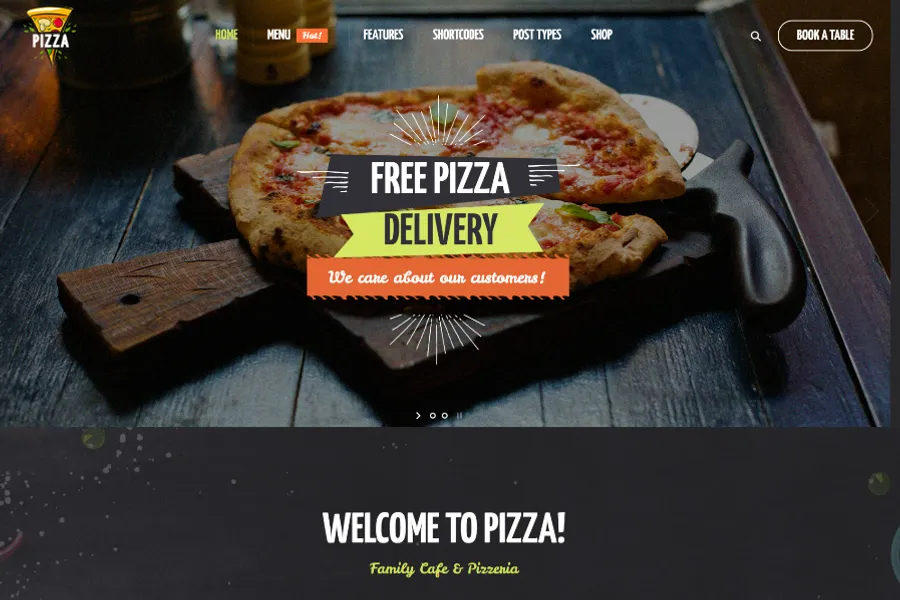 pizza restaurant website theme 