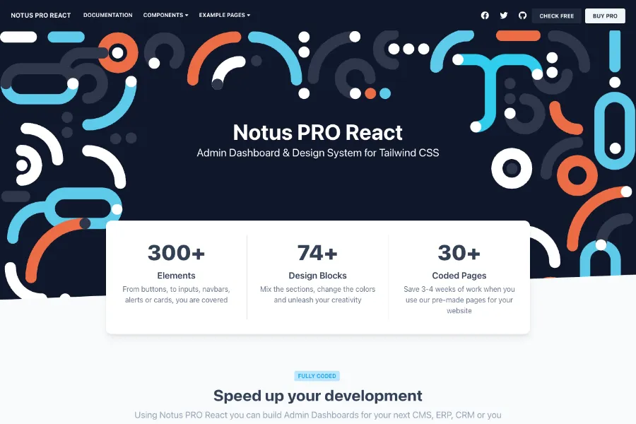 notus pro tailwind and react components